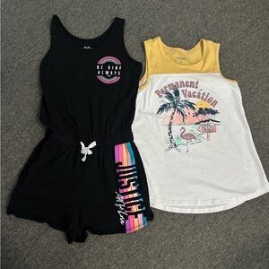 Justice Romper & shirt Girls Size Med 10